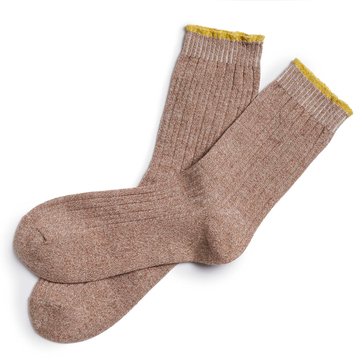 Legale Women's Lurex Edge Textured Crew Socks