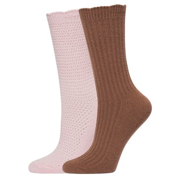 Hue Women's Lattice Scallop Socks, 2- Pack