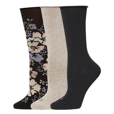 Hue Women's Jeans Crew Socks, 3-Pack