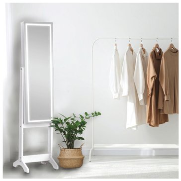 Home Basics Free Standing LED Mirror Jewelry Cabinet
