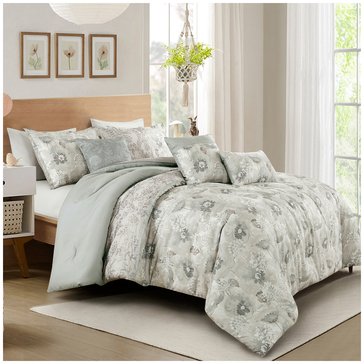 Esca Faded Peony 7-Piece Comforter Set