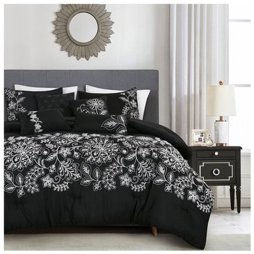 Esca Etched Floral 7-Piece Comforter Set