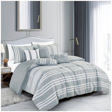 Esca Yarn Dye Vector Stripe 7-Piece Comforter Set