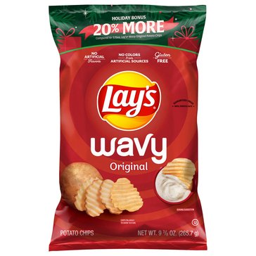 Lay's Wavy Original Potato Chips, 9.38oz