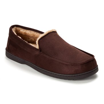 Dearfoams Men's Booker Microfiber Suede Moccasin