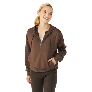 3 Paces Women's Fleece Shrunken Quarter Zip Hoodie