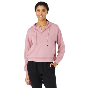 3 Paces Women's Fleece Shrunken Quarter Zip Hoodie
