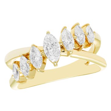 1 cttw Lab Grown Diamond Marquise Crossover Ring