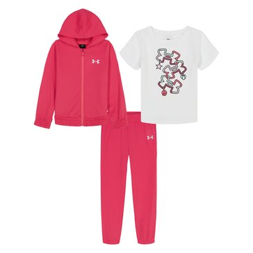 Under Armour Little Girls' Full Zip Hoodie Set, 3-Piece