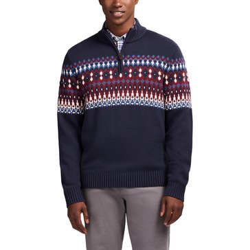 Izod Men's 7 GG Fair Isle Quarter Zip Sweater