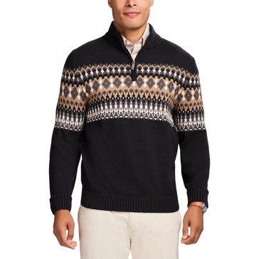 Izod Men's 5 GG Fair Isle Quarter Zip Sweater