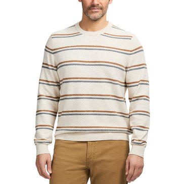 Izod Men's 7 GG Soft Yarn Jersey Crew Neck Chest Stripe Sweater