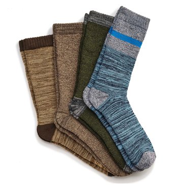 Columbia Men's Mid-Weight Moisture Control Stripe Crew Socks, 4- Pack