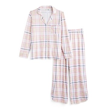 Yarn & Sea Women's Notch Collar Plaid Set
