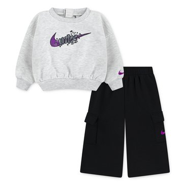 Nike Infant Girls' Essentials All Over Print Cargo Pant Set