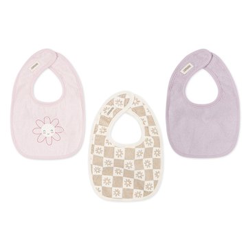 Huggies Newborn Girls' Organic Bibs, 3-Pack