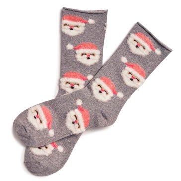 Legale Women's Raised Feather Santa Crew Socks