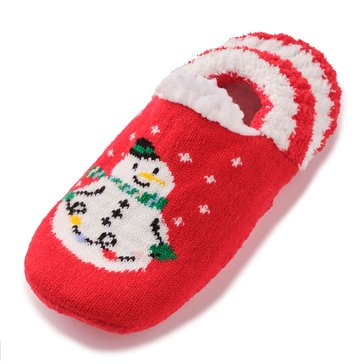 Legale Women's Snowman Lights Sherpa Lined Slipper