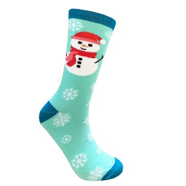 Legale Women's Boucle Snowman Crew Socks