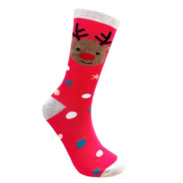 Legale Women's Boucle Reindeer Crew Socks