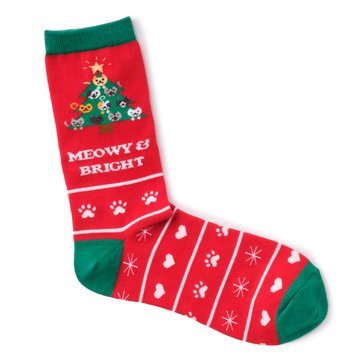 Legale Women's Meowy And Bright Crew Socks