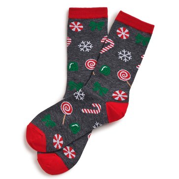 Legale Women's All Over Candy And Bows Crew Socks