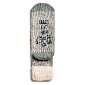 Legale Women's Cat Mom Cozy Cuff Crew Socks