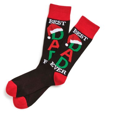 Legale Men's Best Dad Ever Holiday Crew Socks