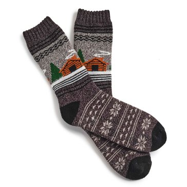 Legale Men's Log Cabin  Slipper Socks