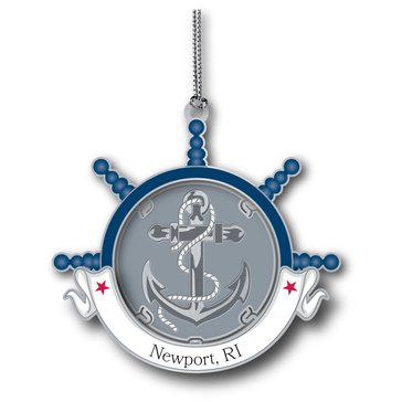 Chemart Newport RI Anchor Metal Ornament
