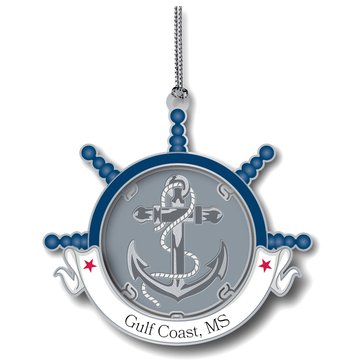 Chemart Gulf Coast MS Anchor Metal Ornament