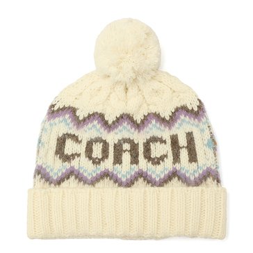 COACH Fair Isle Knit Beanie