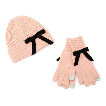 Kate Spade New York Velvet Bow Hat and Glove Box Set