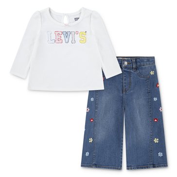 Levi's Infant Girls' Chochet Top and Jean Set
