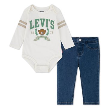 Levi's Newborn Boys' Football Tee with Straight Jean Set
