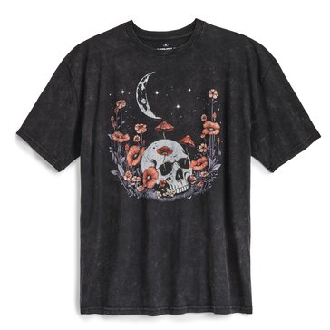 Ripple Junction Women's Short Sleeve Floral Mushroom Skull Tee
