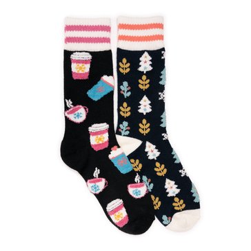 MUK LUKS Women's Cafe Cozy Lounge Socks
