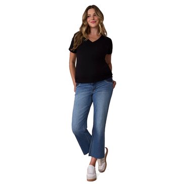Motherhood Maternity Crop Wide Leg Jeans with Elastic
