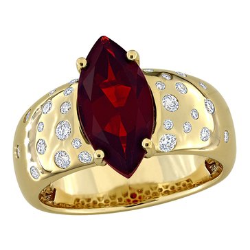 Sofia B. 2 7/8 cttw Garnet Marquise and 1/3 cttw Stardust Diamond Cocktail Ring