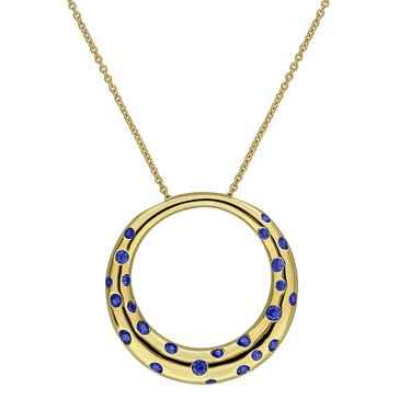 Sofia B. 2/5 cttw Stardust Created Blue Sapphire Open Circle Pendant
