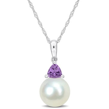 Sofia B. 8-8.5mm Cultured Freshwater Pearl and 1/5 cttw Amethyst Pendant