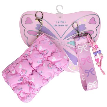 OMG Accessories Girls' Scrunch Key Chain Set, 2-Piece