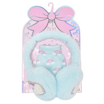 OMG Accessories Girls' Rainbow Earmuffs and Gloves Set