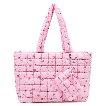 OMG Accessories Girls' Cherry Scrunch Tote With Coin Purse