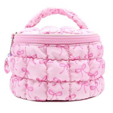 OMG Accessories Girls' Bow Scrunch Round Train Case