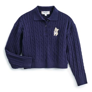 Pink Rose Big Girls' Korgi Patch Polo Sweater