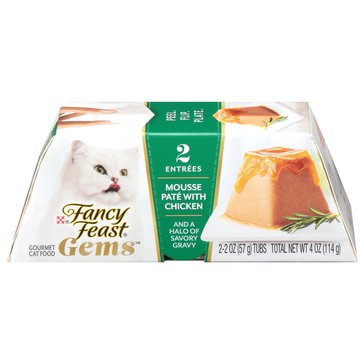Fancy Feast Gems Mousse Pate Chicken Wet Cat Food, 2-Count