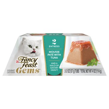 Fancy Feast Gems Mousse Pate Tuna Wet Cat Food, 2-Count