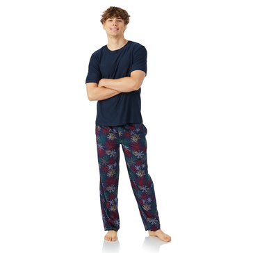 Izod Men's Silky Fleece Snowflake Sleep Pants