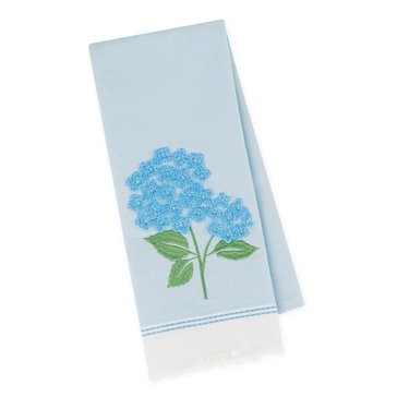 Design Imports Hydrangea Bloom Embellished Dishtowel